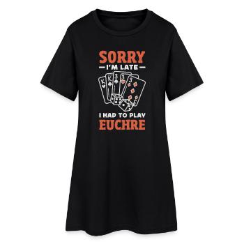 Je suis désolé d’être trop tard - Robe T-shirt Femme - noir - Devant