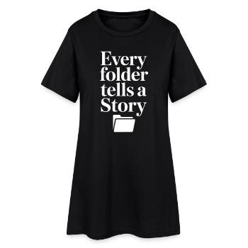 Chaque dossier raconte une histoire - Robe T-shirt Femme - noir - Devant