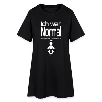 Ich war Normal dann kamst du - Baby Symbol - Frauen T-Shirt-Kleid - Schwarz - Vorne