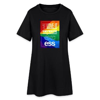 Excès arc-en-ciel - Robe T-shirt Femme - noir - Devant