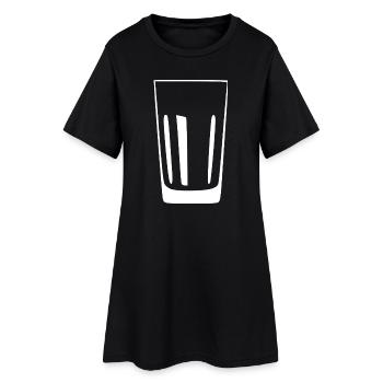 Cadeau gastronomique en verre pour les verres Long Drinks - Robe T-shirt Femme - noir - Devant