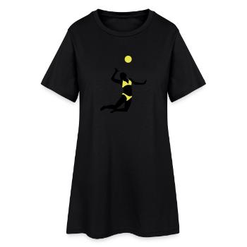 beachvolleyball_woman_2c - Frauen T-Shirt-Kleid - Schwarz - Vorne