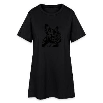 French Bulldog - Frauen T-Shirt-Kleid - Schwarz - Vorne