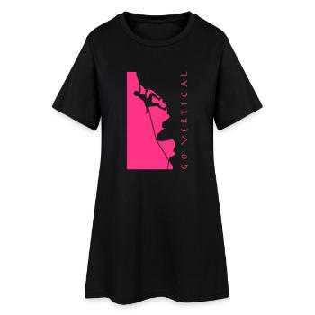 freeclimber_012015_a_1c - Frauen T-Shirt-Kleid - Schwarz - Vorne