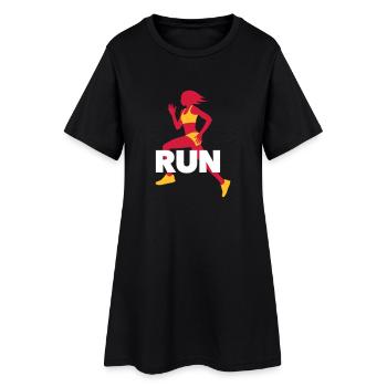 T-shirt de course - Entraînement - Fitness - Robe T-shirt Femme - noir - Devant