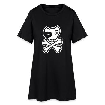 Pitbull chien crâne pirate - Robe T-shirt Femme - noir - Devant