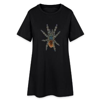 Spinne Vogelspinne ohne Schatten Illustration - Frauen T-Shirt-Kleid - Schwarz - Vorne