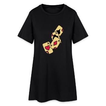 Poker Cards Game Ace Heart Spade Cross Caro Tattoo - Robe T-shirt Femme - noir - Devant