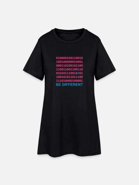 Be Different - Binär - Digital - Frauen T-Shirt-Kleid - Schwarz