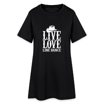 Live Love Line Dance - Women’s T-Shirt Dress - black - Front
