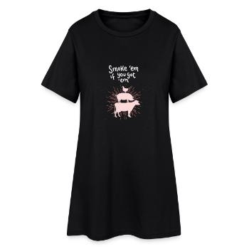 Vache porc poulet - Robe T-shirt Femme - noir - Devant
