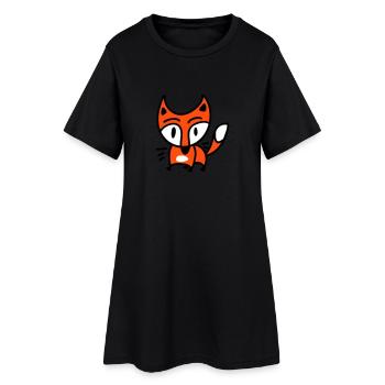Kleiner Fuchs 3 - Frauen T-Shirt-Kleid - Schwarz - Vorne