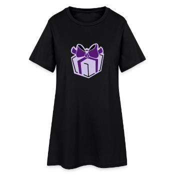 Geschenk 3 - Frauen T-Shirt-Kleid - Schwarz - Vorne