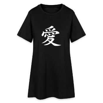 Chinesisches Zeichen für Liebe - Frauen T-Shirt-Kleid - Schwarz - Vorne