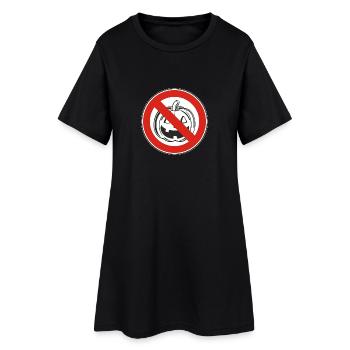 NO HALLOWEEN - Frauen T-Shirt-Kleid - Schwarz - Vorne