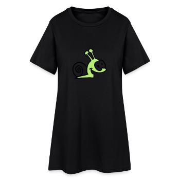 escargot drôle - Robe T-shirt Femme - noir - Devant