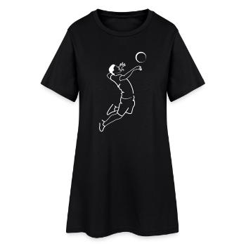 Volley-ball Smash Ball Symbole Volley-ball de plage - Robe T-shirt Femme - noir - Devant