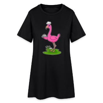 Flamingo Cooking Cooking Serving Bell - Women’s T-Shirt Dress - black - Front