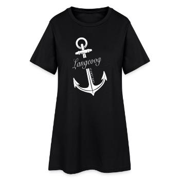 Langeoog - Frauen T-Shirt-Kleid - Schwarz - Vorne