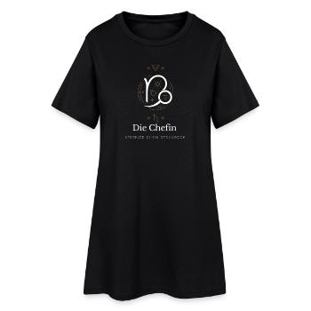Steinbock Chefin Stil Grafik - Frauen T-Shirt-Kleid - Schwarz - Vorne