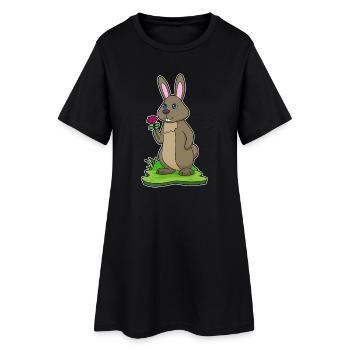 Bunny Rose - Robe T-shirt Femme - noir - Devant