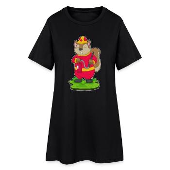 Pompier Squirrel Extincteur Brigade - Robe T-shirt Femme - noir - Devant