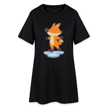 Fox patins à glace - Robe T-shirt Femme - noir - Devant