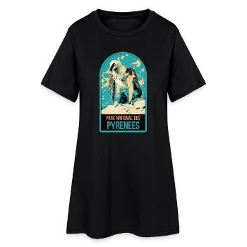 Gypaète Parc National Pyrénées : Faune Majestueuse - Robe T-shirt Femme - noir - Devant