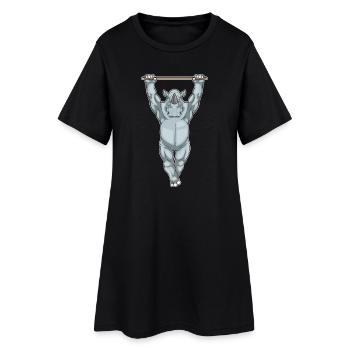 Rhino Bodybuilder Pull-Ups Bodybuilding - Women’s T-Shirt Dress - black - Front