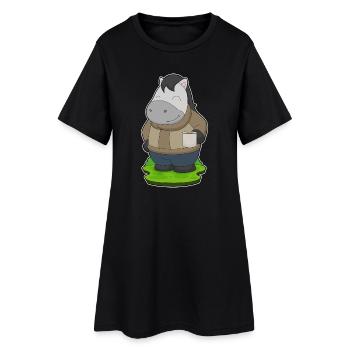 Tasse de café de cheval - Robe T-shirt Femme - noir - Devant