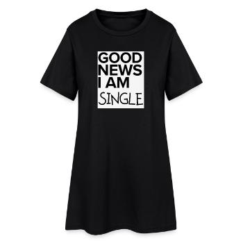 Célibataire Bonne Nouvelle - Robe T-shirt Femme - noir - Devant
