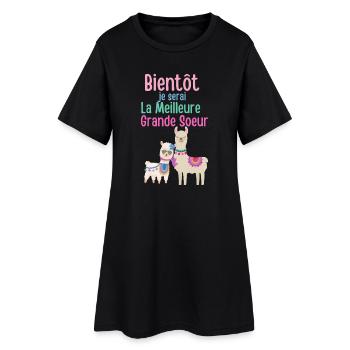 Bald bin ich die beste große Schwester - Frauen T-Shirt-Kleid - Schwarz - Vorne