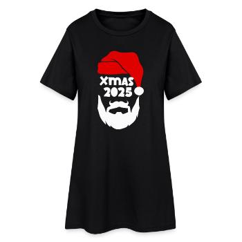 Noël 2025 Motif du Père Noël - Robe T-shirt Femme - noir - Devant