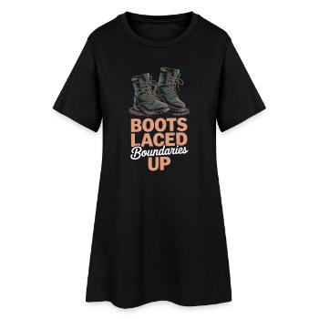 Frauen-solo-wanderer-empowerment-trail - Frauen T-Shirt-Kleid - Schwarz - Vorne