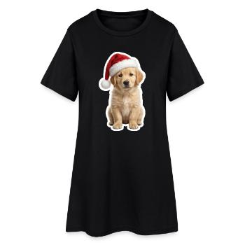 Un petit chiot Retriever adore Noël - Robe T-shirt Femme - noir - Devant