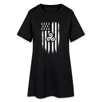 Brittany Breton Flag Gwenn ha Du Grunge - Women’s T-Shirt Dress - black - Front