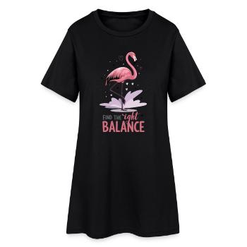 Trouver le bon équilibre Yoga de motivation flamant rose - Robe T-shirt Femme - noir - Devant
