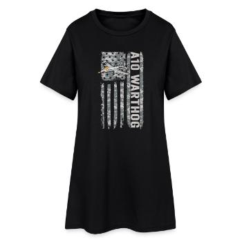 A-10 Warthog American Flag Military Camouflage - Women’s T-Shirt Dress - black - Front