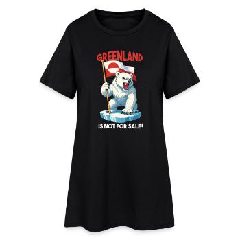 Le Groenland n’est pas à vendre - Robe T-shirt Femme - noir - Devant
