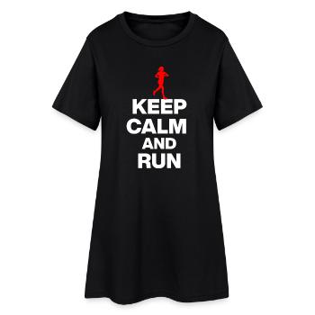 RESTE CALME ET COURS ! JOGGING RACING SPORT FIT blanc - Robe T-shirt Femme - noir - Devant
