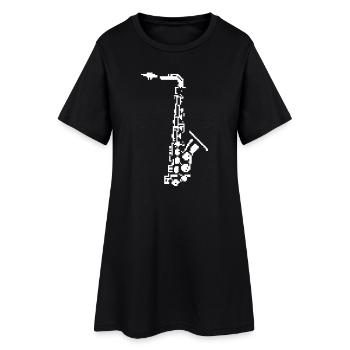 Saxophone Pixel Art - Robe T-shirt Femme - noir - Devant