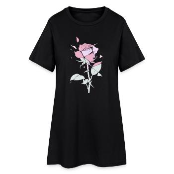 Pastel Rose Fragments - Robe T-shirt Femme - noir - Devant