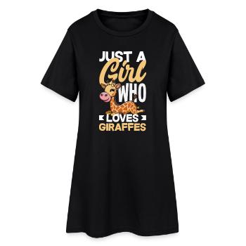 Girafes amoureuses des filles Animal mignon - Robe T-shirt Femme - noir - Devant