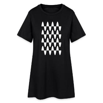 Conception en mosaïque d’ondes - Robe T-shirt Femme - noir - Devant
