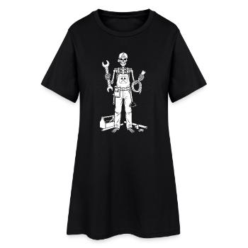 Mécanique squelette avec outils - Robe T-shirt Femme - noir - Devant