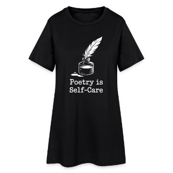 La poésie à la plume et à l’encre est un soin de soi - Robe T-shirt Femme - noir - Devant