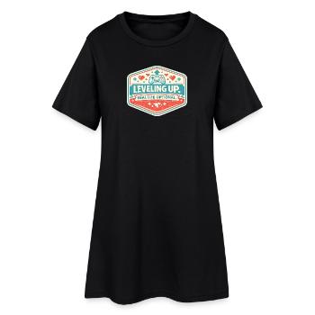 Monter de niveau – Option dans la vraie vie - Robe T-shirt Femme - noir - Devant