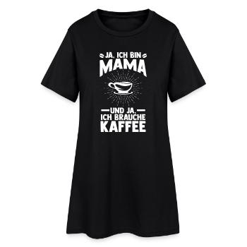 Kaffee Kaffeeliebhaber Mutter Mama - Frauen T-Shirt-Kleid - Schwarz - Vorne