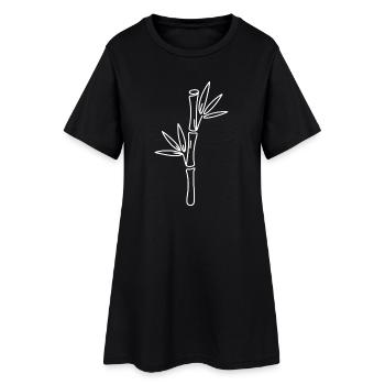 Bambus Linienkunst Zen - Frauen T-Shirt-Kleid - Schwarz - Vorne