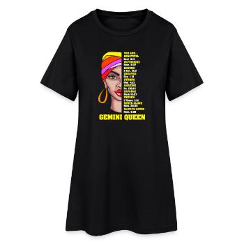 Signe du zodiaque Gémeaux - Robe T-shirt Femme - noir - Devant